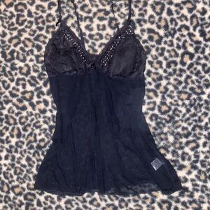 Elegant Black Lace Chemise